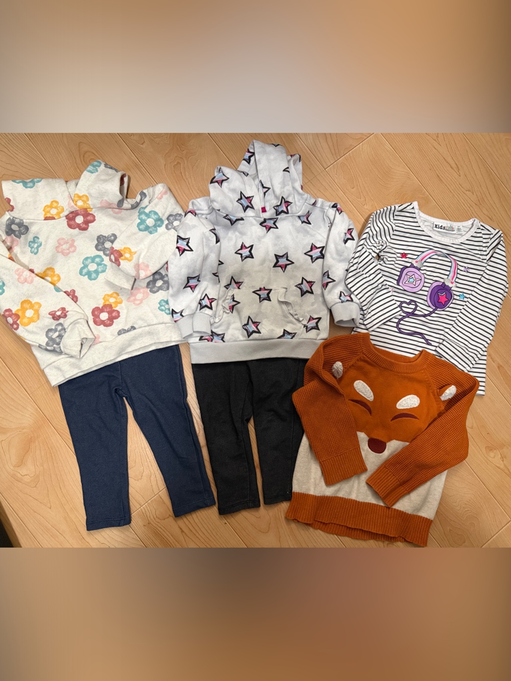Assorted Toddler Girl Hoodies, Sweater, Shirt & Pants Flowers Stars Fox Size 2T